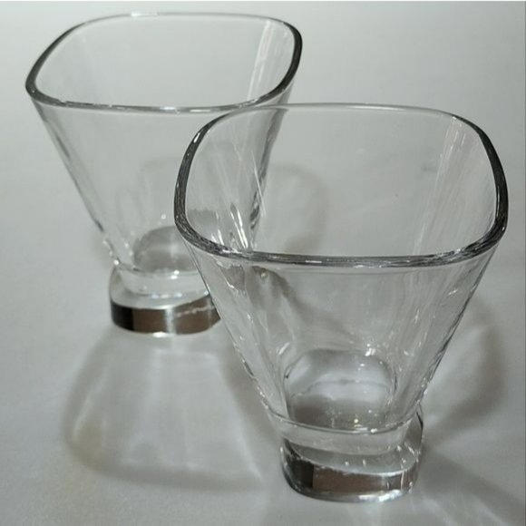 Set of Two‎ Semi Square Cocktail Dessert Martini Crystal Drinking Glass 7.5 Oz - Picture 13 of 16